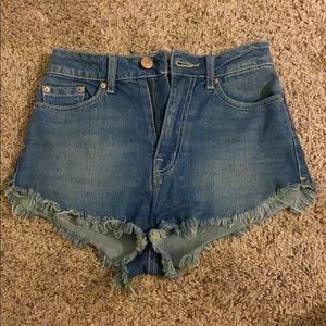 High waisted jean shorts